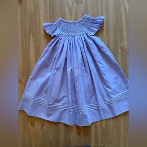 Wilarbath Purple Smocked Angel Sleeve Baby Girls Spring Dress Sz 12m Embroidered